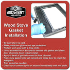 Midwest Hearth Wood Stove Replacement Gasket Kit For Woodburning Stoves - Graphite Impregnated Fiberglass Gaskets And Adhesive (