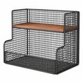 Pexorva 40Cm Metal Wood Shelving Unit, 2 Tier Cupboard Organiser For Kitchen, Creative Desk Microwave Shelf, Dust & Moisture Res