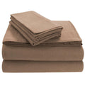 Tribeca Living Twin X-Large Luxury Solid Flannel Deep Pocket Sheet Set, Cashmere