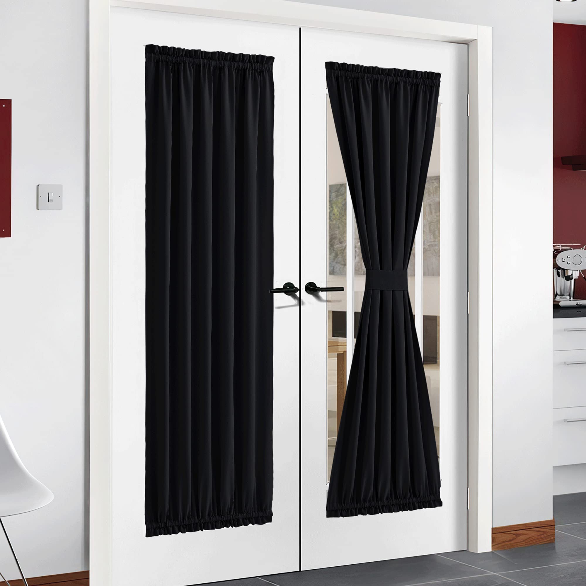 NICETOWN Privacy Door Curtain Panel - Practical Thermal Insulated Thick Blackout Drapery and Drape for French Door/Patio/Sidelig