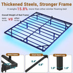 Hasuit Floating Bed Frame Queen Size With Led Lights, Metal Platform Queen Bed, No Box Spring Needed, Easy To Assemble (Queen)