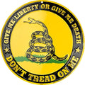 HangTime Give Me Liberty Or Give Me Death Gadsden 12'' Embossed Aluminum Sign Made in The U.S.A.
