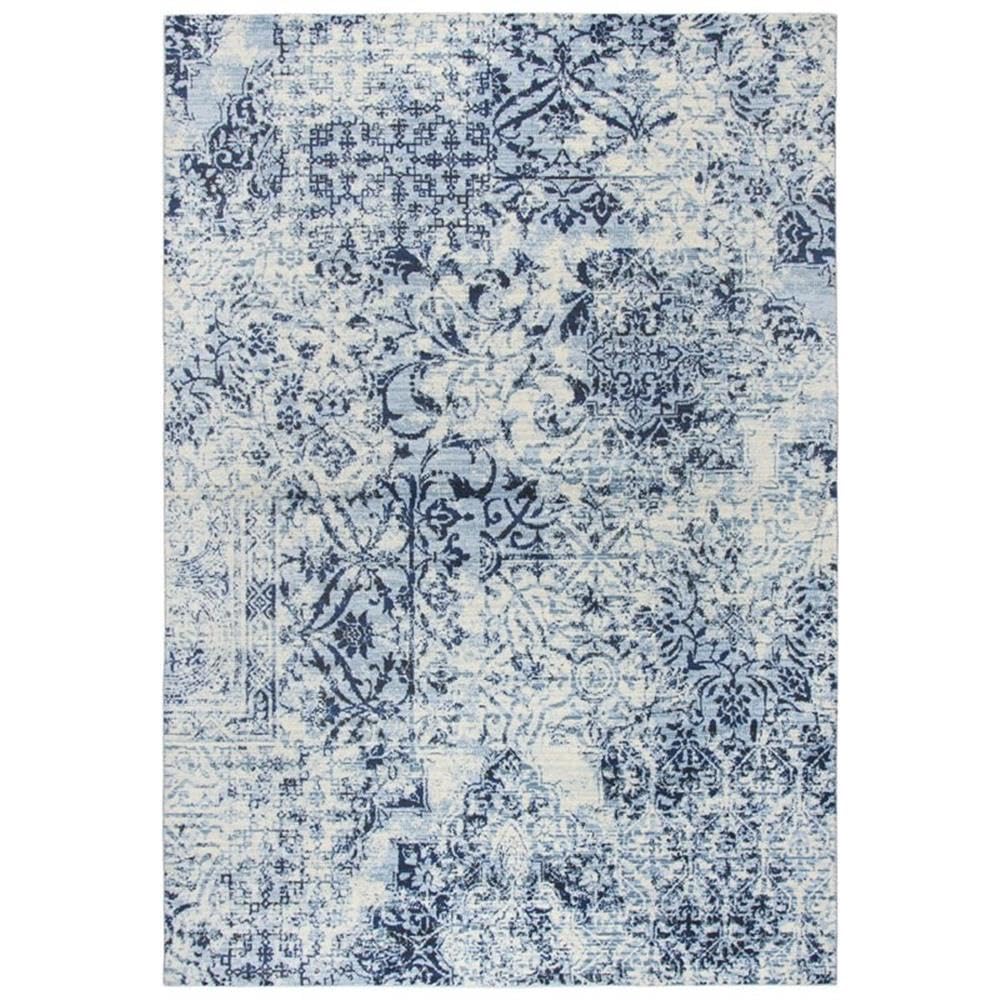 Alora Decor Swagger 7'10" X 10'10" Distress Patchwork Ivory/Blue/Dk Blue Rug