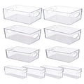 UFORU 10 Pack Clear Plastic Pantry Organizers and Storage with Handles
