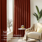 Lazzzy Orange Velvet Curtains Room Darkening Thermal Insulated Curtains 108 Inch Length Window Drapes For Bedroom Living Room Super Soft Luxury Grommetwindow Treatment 2 Panels, Rust Red