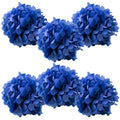 WYZworks Set of 6 - Royal Blue 8 - (6 Pack) Tissue Pom Poms Flower Party Decorations for Weddings, Birthday, Bridal, Baby Shower