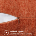 Miulee Pack Of 2 Couch Throw Pillow Covers 20X20 Inch Rust Farmhouse Decorative Pillow Covers With Stitched Edge Soft Chenille Solid Dyed Fall Pillow Covers For Sofa Bed Living Room