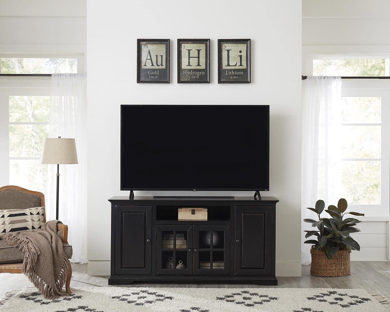 Progressive Furniture Hamilton Wood 64 Inch Tv Console In Vintage Black