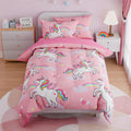 Sandjest Unicorns Bedding Twin Set For Girls Kids Children, Ultra Soft Microfiber Comforter Set With 3-Pieces, Comforters Bed Se