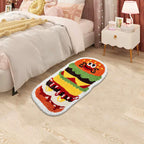 Ukeler Kids Rugs Bath Mats, Cute Hamburger Shape Area Rugs For Home Decoration Soft Nursery Rug Non-Slip Washable Funny Rugs For
