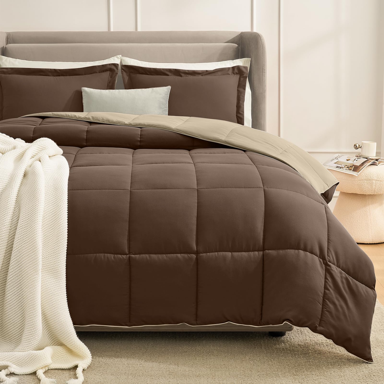 Homelike Moment Lightweight Comforter Set King Reversible All Season Down Alternative Bed Comforter Set Summer Blanket 3 Piece -