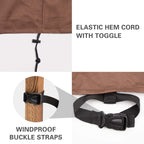 Vailge High Back Patio Chair Cover,Waterproof Outdoor Chair Covers,600D Heavy Duty High-Back Chair Outdoor Patio Furniture Cover - (2 Pack - 35' L X 28W X 35' H, Beige & Brown)