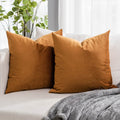 Quafoo Burnt Orange Couch Velvet Throw Pillow Covers 26X26 Inch Set Of 2 With Zipper Decorative Luxury Soft Solid Square Cushion