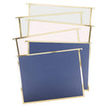 U Brands Classic Chic Fashion Hanging File Folders, Office Supplies, Blue, Pink And Gray With Gold, 6 Count