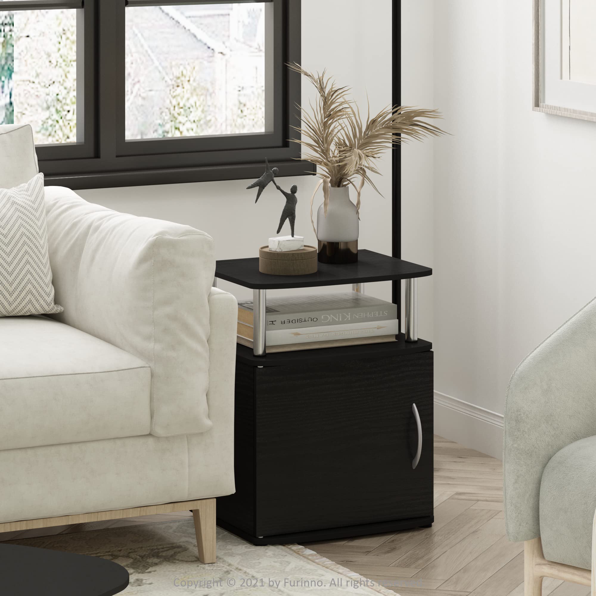 Furinno Jaya End Side Sofa Table/Nightstand with Door - Thumbnail 5