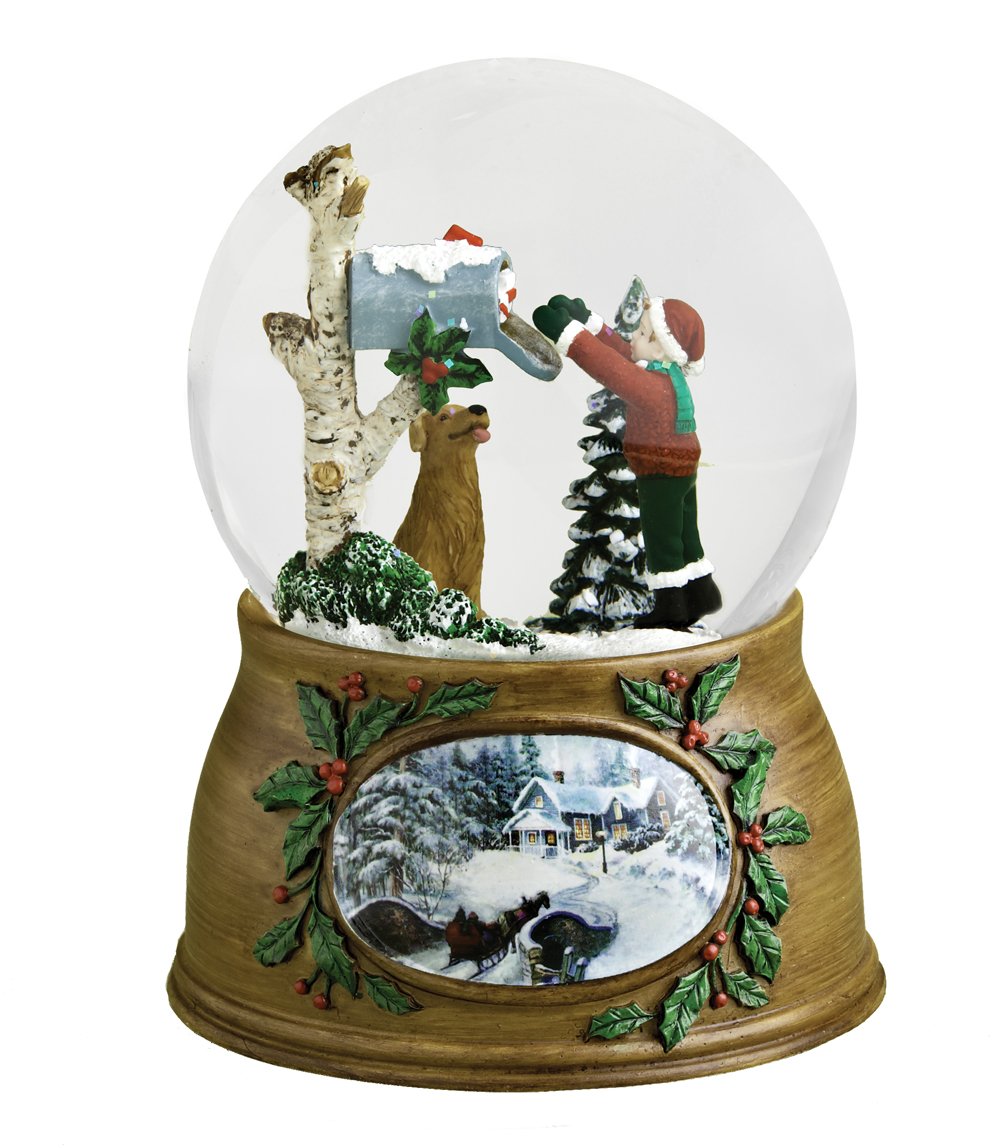 Roman Child and Dog Checking Mailbox Musical Glass Plays TuneTOYLAND