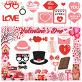 Valentine's Day Photo Booth Props Frame Happy Lovers Selfie Photobooth Props Valentine Backdrop Decorations Supplies for Wedding