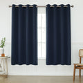 Keqiaosuocai Navy Blue Blackout Curtains 63 Inches Long 2 Panels - Heat Insulated Grommets Room Darkening Drapes For Bedroom, 52