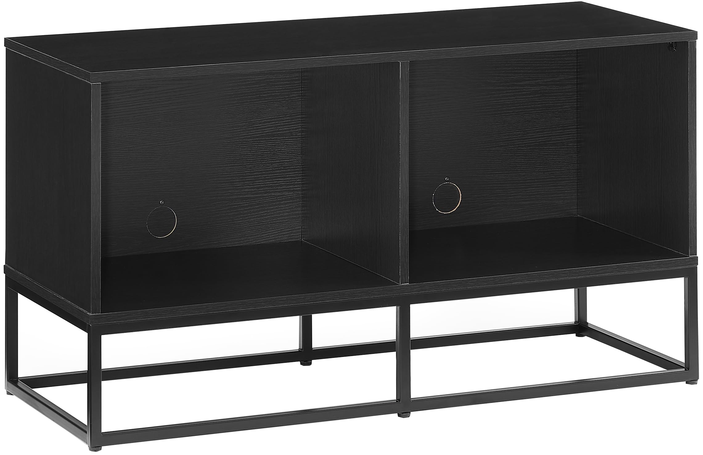 Crosley Furniture Enzo Medium Vinyl Record Storage TV Stand and Entertainment Center, Media Console, Black