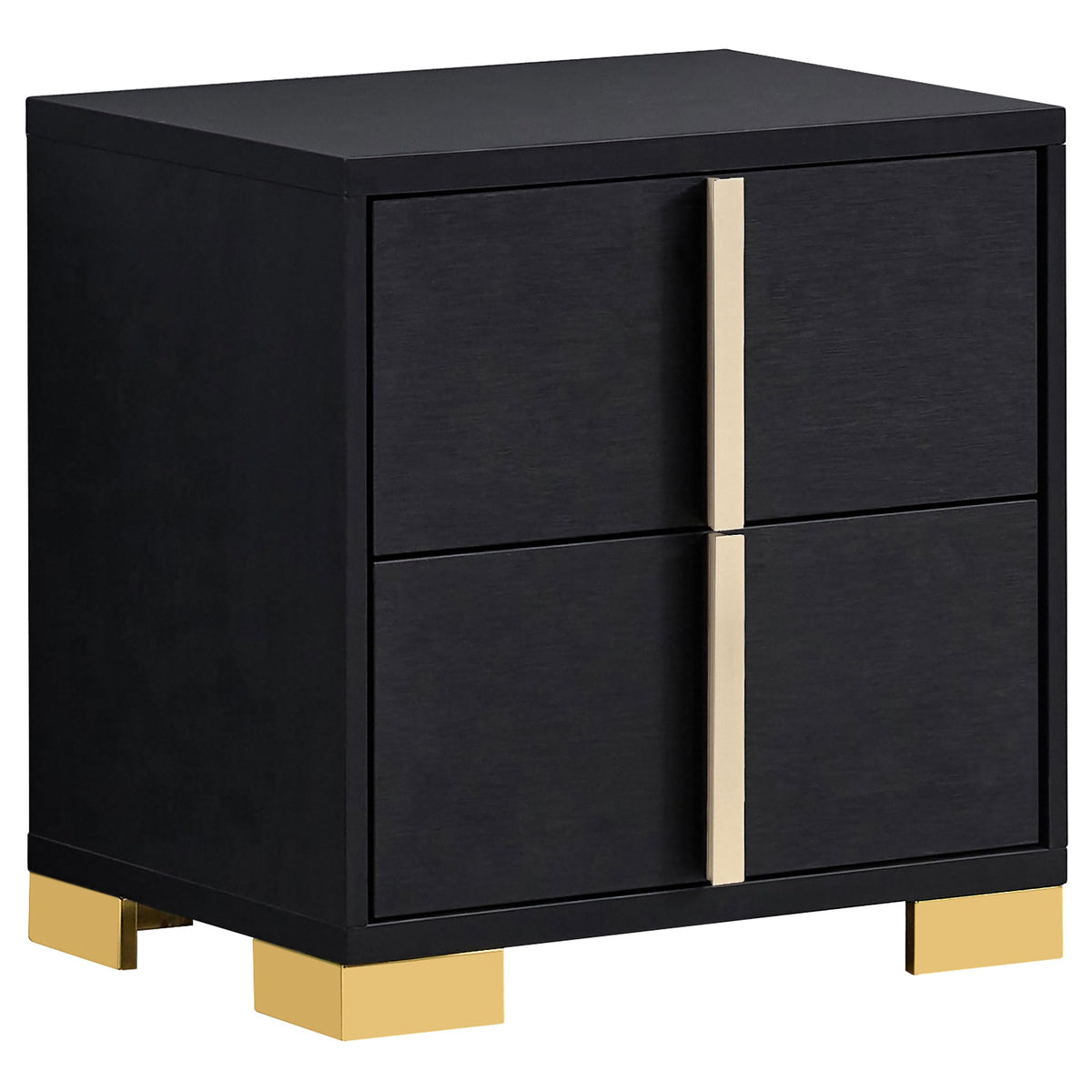 Coaster Home Furnishings Marceline Contemporary Wood 2-Drawer Bedroom Nightstand Bedside Table Organizer Unit Black 222832