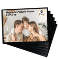 Mingting Magnetic Picture Frame, Holds 8.5x11 Inches Pictures, Reusable Black Magnet Fridge Photo Sleeves for Refrigerator, Lock