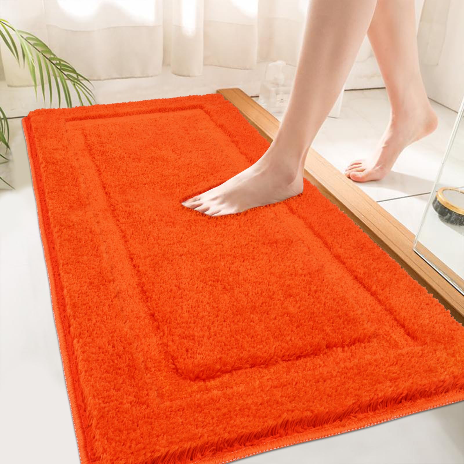 SHACOS Super Soft Bathroom Rug Runner Mat 20x47 Non Slip Bath Rug Microfiber Absorbent Shower Mat Long Bathroom Floor Rug Machin