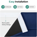 Homeideas 100% Blackout French Door Curtains, Privacy Small Door Curtains For Door Window, 26 X 12 Inch Door Shades For Front Door, Thermal Insulated Door Window Covering, (1 Panel, Navy Blue)