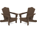 Kingyes Folding Adirondack Chair Set Of 2, Hdpe All-Weather Folding Adirondack Chair, Coffee