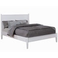 Benjara Wooden Eastern King Size Bed with Panel Headboard, White