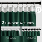 Miulee Christmas Hunter Green Back Tab Blackout Curtains 90 Inches Long 2 Panels Set For Living Room Bedroom, Rod Pocket/Pinch Pleat Thermal Insulated Room Darkening Pleated Light Blocking Drapes