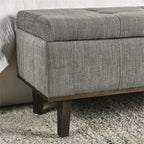 Kosas Home Louise 54&Quot; Polyester Fabric Tufted Storage Bench In Gray