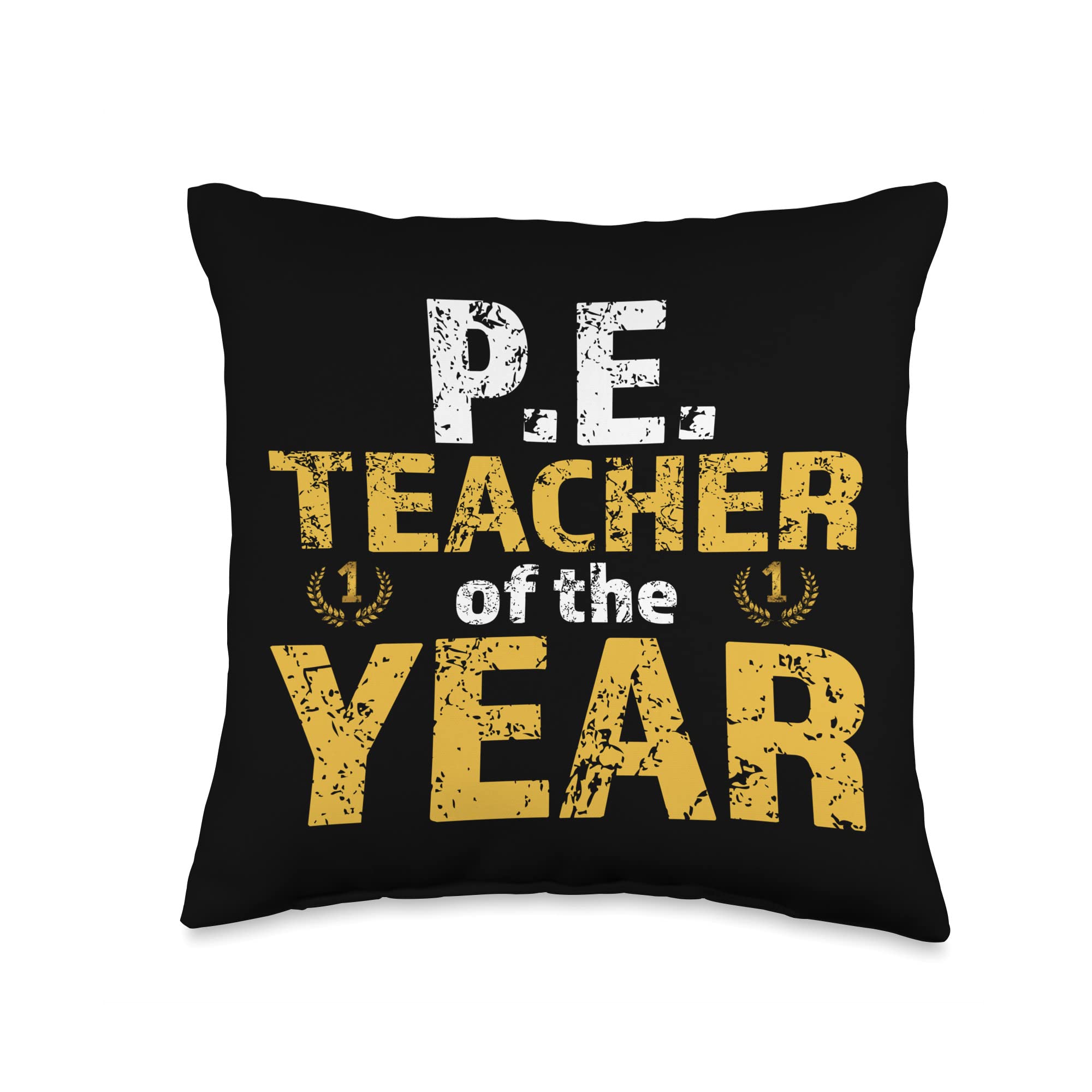 Pe Teacher Physical Education School Gift Pe Teacher of The Year PHYS Education Back to School Throw Pillow, 16x16, Multicolor