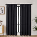 Lecloud Bessie Black Curtains for Living Room Decor 78 Inches Long 2 Pcs, Privacy Airy Window Treatments Bedroom Curtains, Dual 
