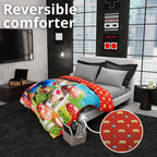 Franco The Super Mario Bros. Movie Kids Bedding Super Soft Microfiber Reversible Comforter, Twin/Full Size 72'' X 86'', (100% Of