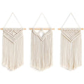 Mkono Small Macrame Wall Hanging 3 Pack Boho Art Woven Wall Decor Home Chic Decoration for Bedroom Living Room Apartment Gallery