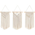 Mkono Small Macrame Wall Hanging 3 Pack Boho Art Woven Wall Decor Home Chic Decoration for Bedroom Living Room Apartment Gallery