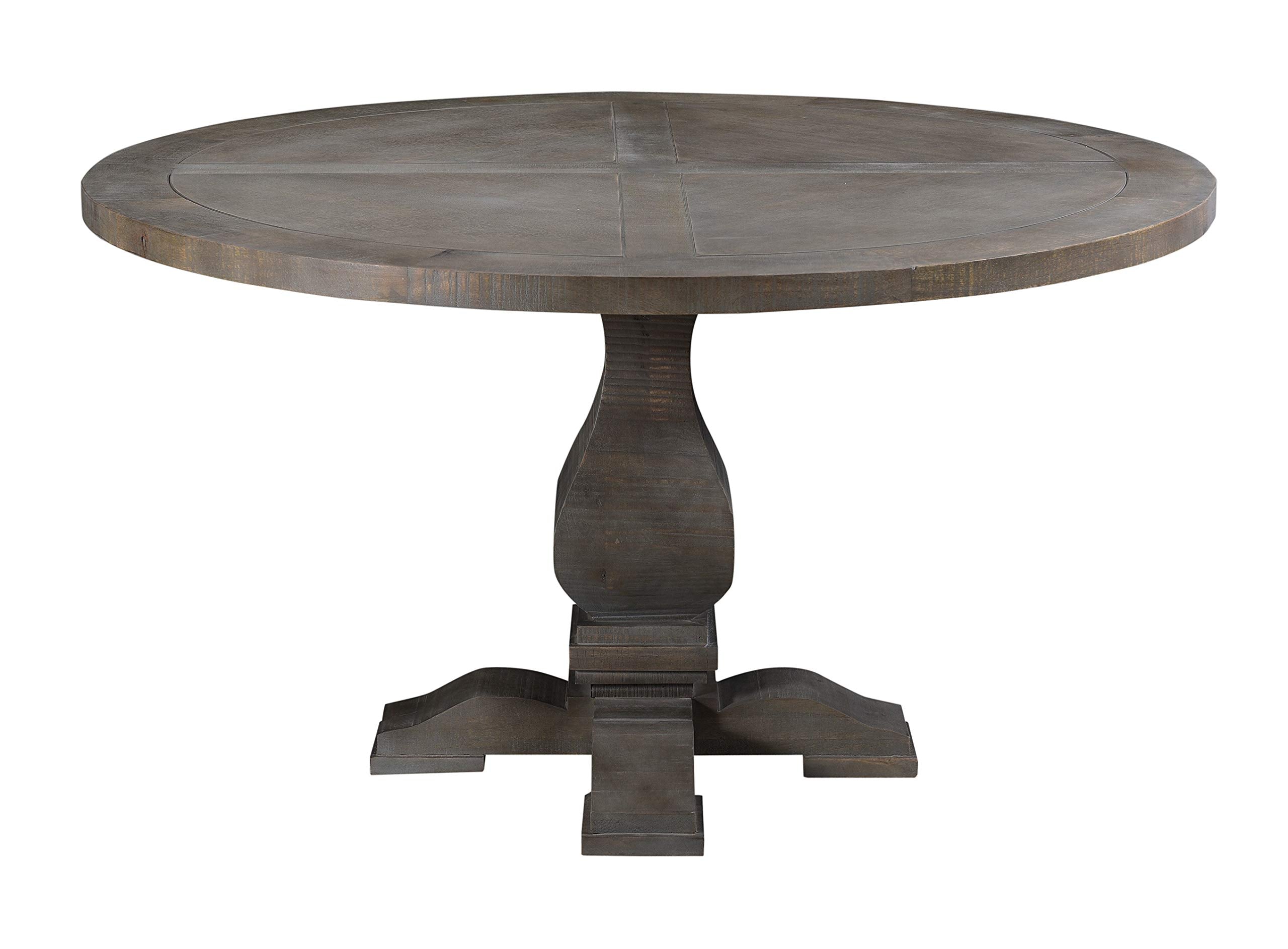 Cambridge Willoughby 54-In. Round Mango Wood Pedestal Dining Table, Dark Rustic Finish, 982002-RUS