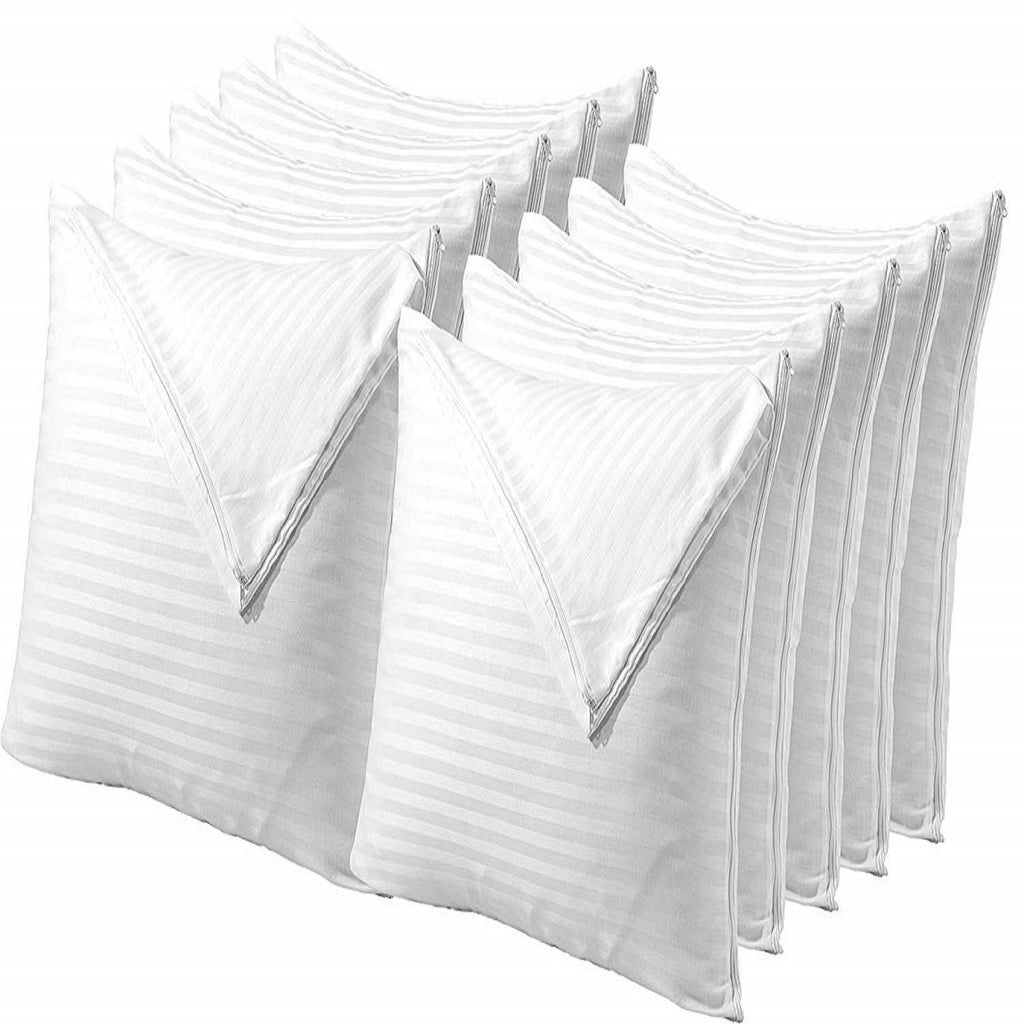 Niagara 12 Pack King Pillow Protectors With Zipper, Soft Quiet Cotton Sateen, Effective Dust Protection, Stay In Place Pillow Co