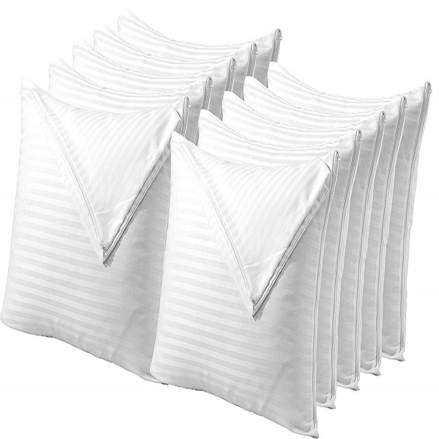 Niagara 12 Pack King Pillow Protectors With Zipper, Soft Quiet Cotton Sateen, Effective Dust Protection, Stay In Place Pillow Co