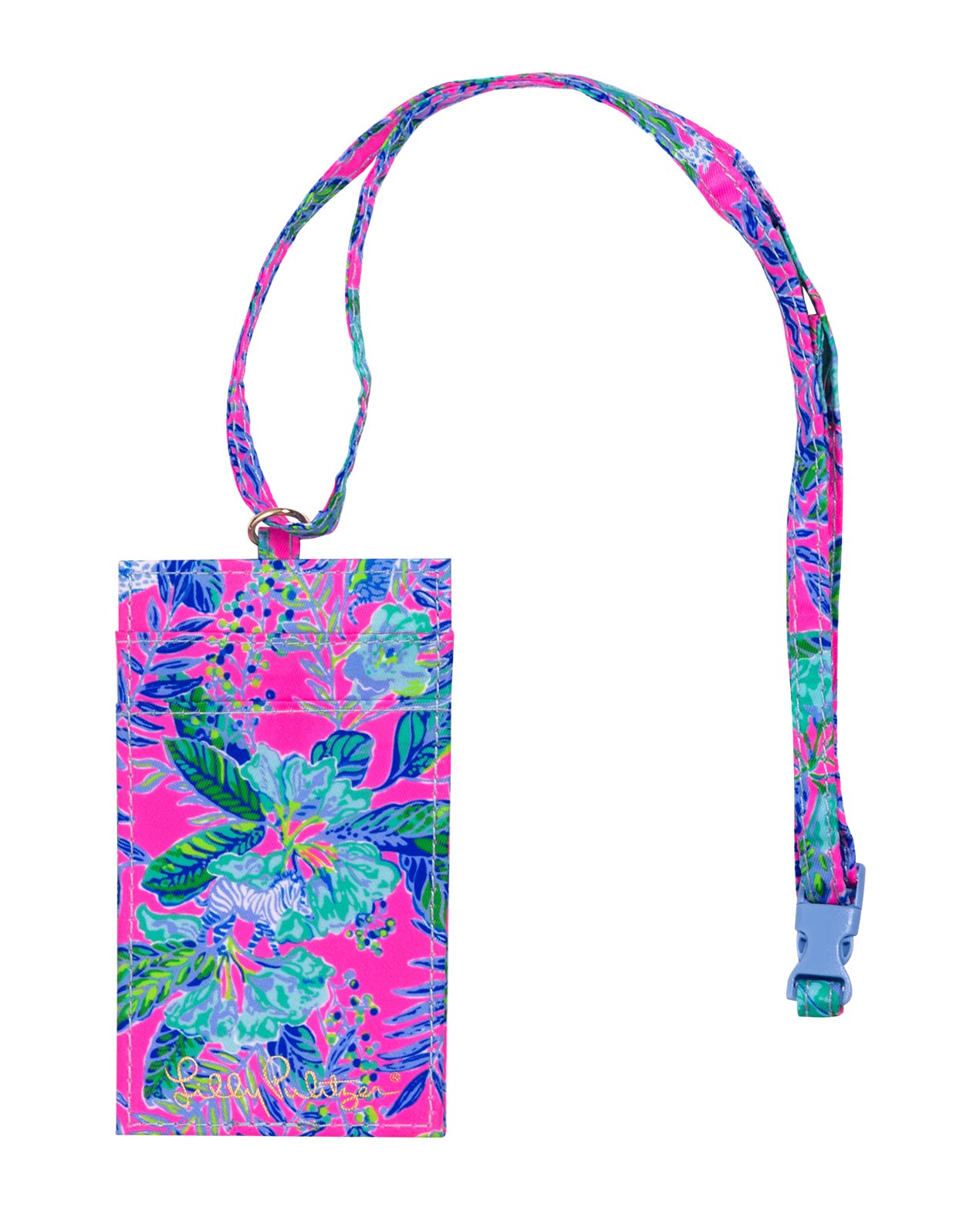 Lilly Pulitzer Lanyard With Id Holder, Keychain Wallet For School Or Office, Badge Holder With Clear Window And Card Slots (Lil
