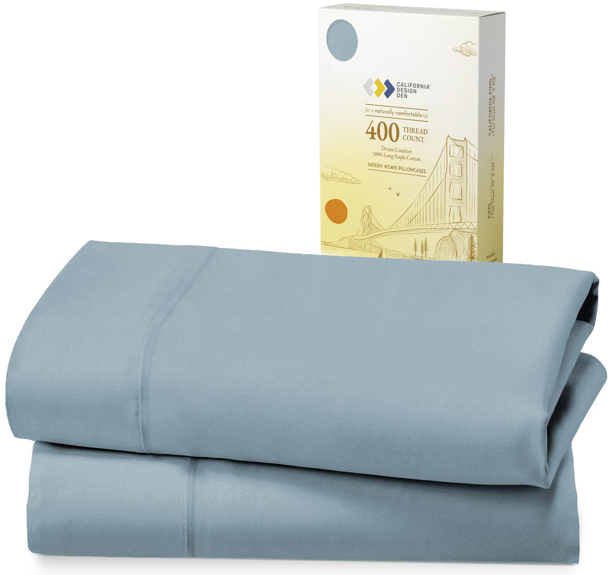 California Design Den King Size Pillowcase Set - 400 Thread Count, 100% Cotton Sateen, Luxury Set Of 2 Pillow Covers, Breathable