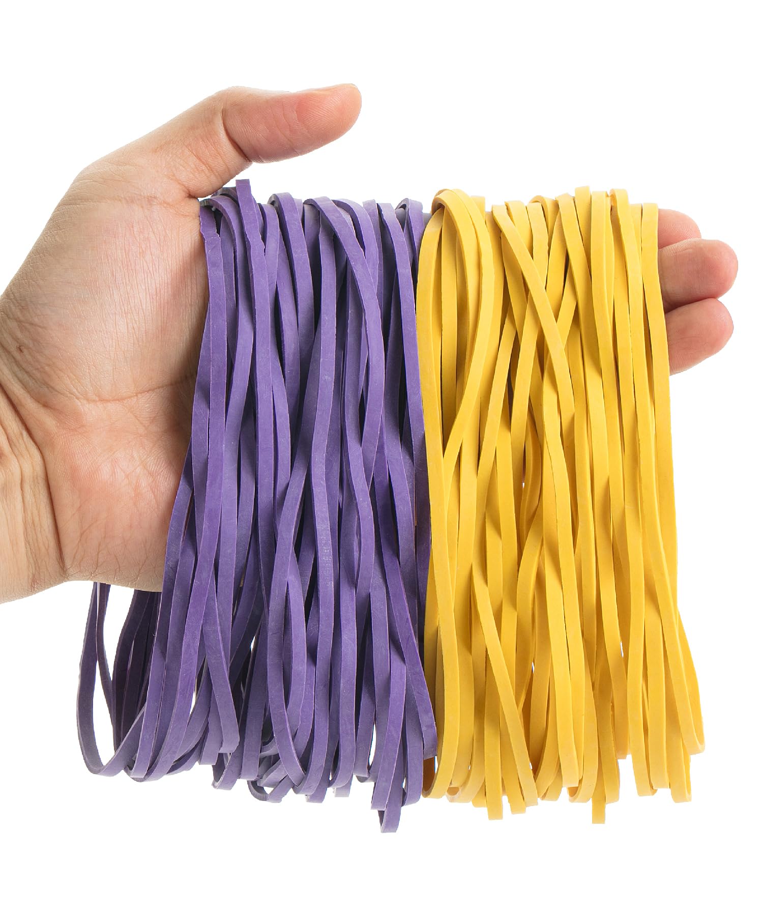Mr. Pen- Extra Large Rubber Bands, 110 Pack, Purple And Yellow, 7 Inch Long, Office Supplies