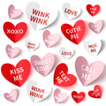 SEPGLITTER 60PCS Valentine s Day Heart Wall Stickers, Valentines Wall Pink Red Decorations 3D Conversation Hearts Decals for Ro
