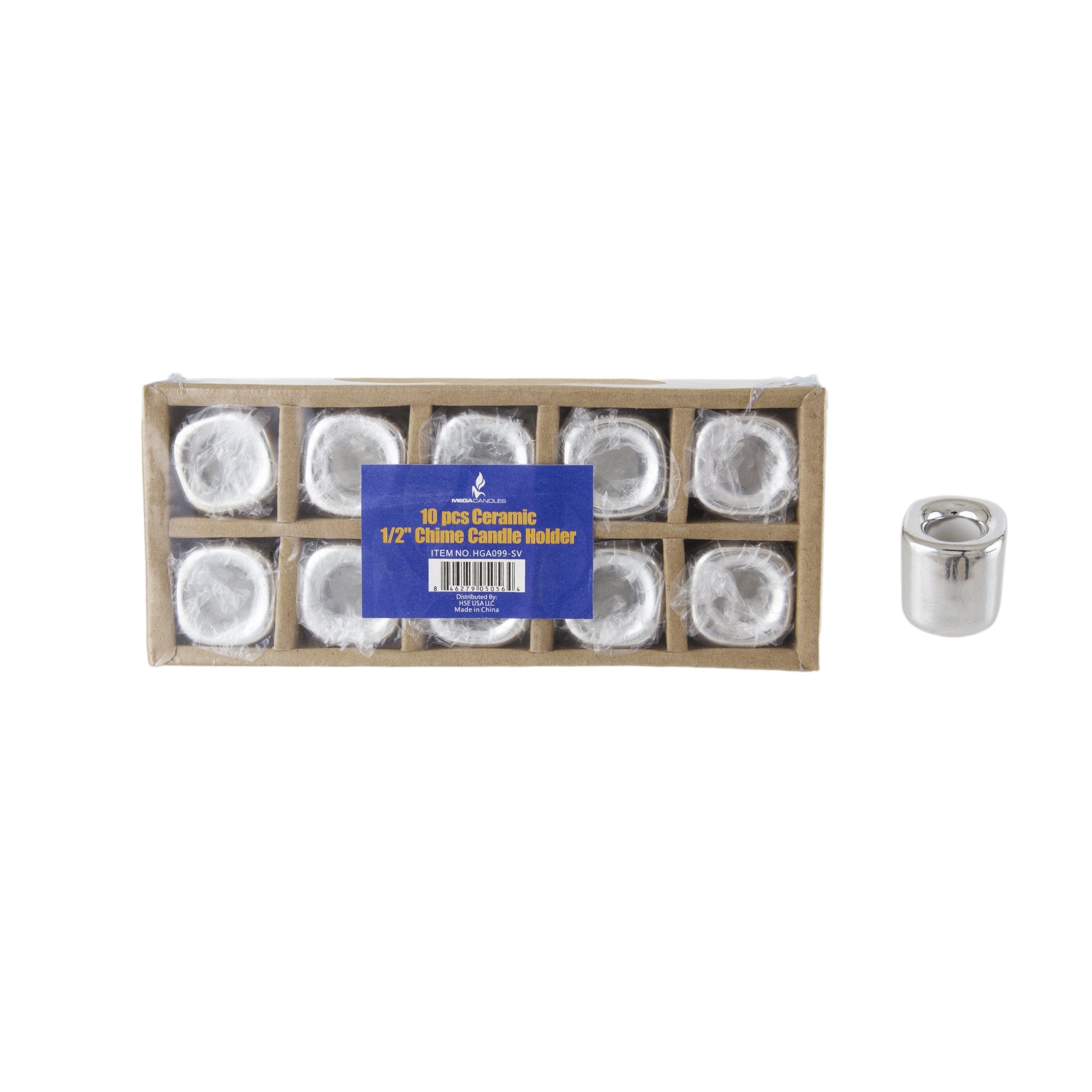 Mega Candles 10 pcs Silver Ceramic Chime Ritual Spell Candle Holders, Great for Casting Chimes, Rituals, Spells, Vigil, Witchcra