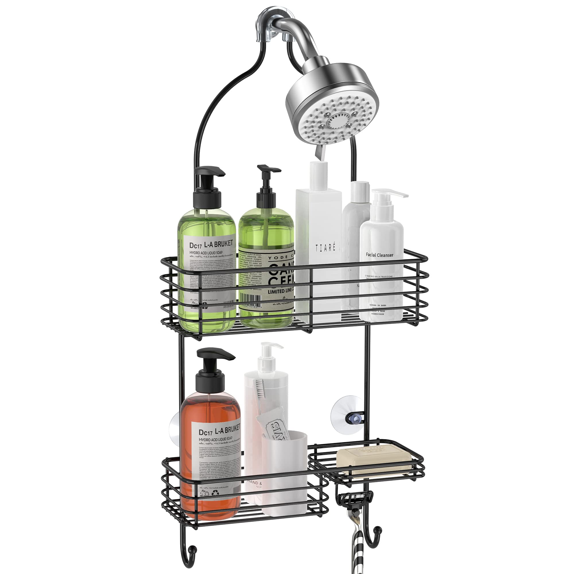 SMARTAKE Hanging Shower Head Caddy, Rustproof Bathroom Shower Shelf Organizer, SUS201 Stainless Steel Over The Shower Storage Ra
