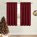 Dwcn Christmas Burgundy Room Darkening Blackout Curtains - Thermal Insulated Privacy Energy Saving Window Curtain Drapes 52 X 54