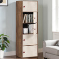 About Space Wooden Book Rack  5 Tier Storage Cabinet For Living Room With Magnetic Door, Space Saving Book Self For Home, Engin