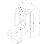 South Shore Haven 2-Door Storage Cabinet, Bleached Oak