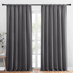 Nicetown Blackout Curtain Panels For Window - Thermal Insulated Rod Pocket Blackout Drapes/Draperies For Dining Room (2 Panels, W70 X L95 Inches, Grey)