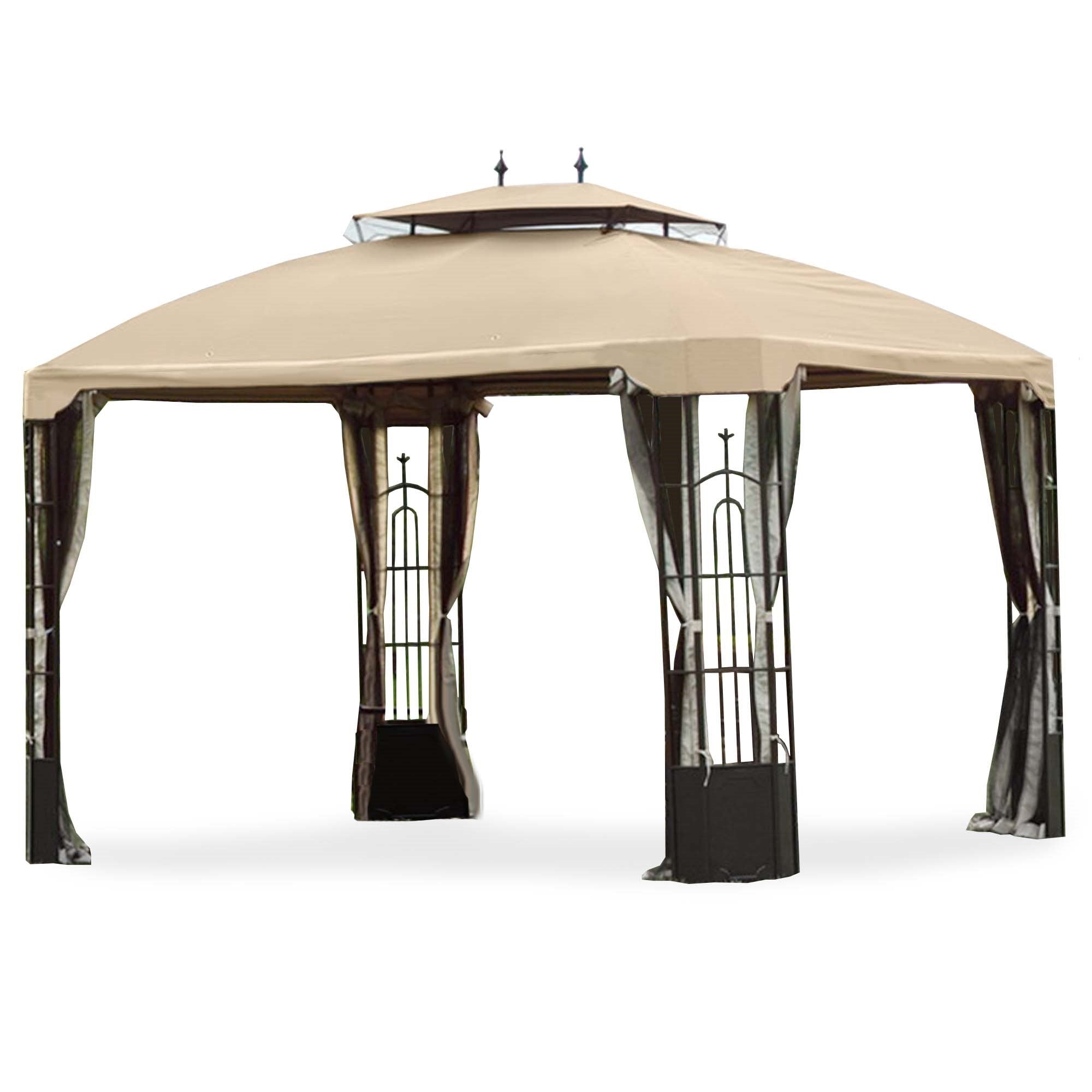 Garden Winds Replacement Canopy Top Cover For Big Lots Bay Window 2 Finial Gazebo - Standard 350 Fabric